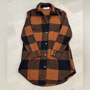 BB Dakota Black and Brown Plaid Utility Jacket